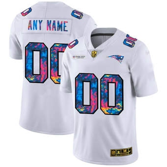 New England Patriots Customized Custom 2020 White Crucial Catch Limited Stitched Jersey - Zenithce