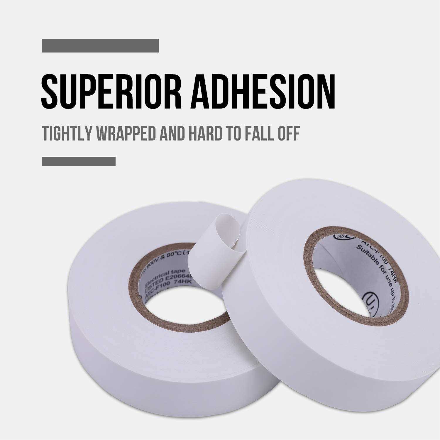 Lichamp 10-pack Electrical Tape Waterproof 3/4 in x 66ft - Zenithce