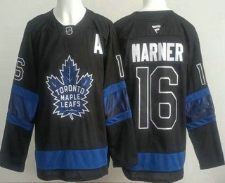 Toronto Maple Leafs #16 Mitch Marner Black Alternate Authentic Jersey - Zenithce