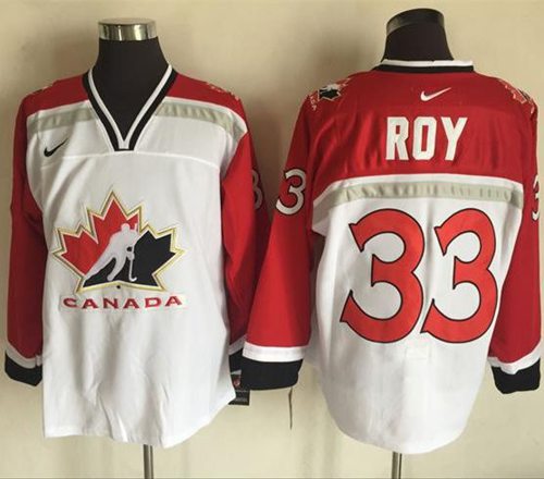Team CA. #33 Patrick Roy White Red Nike Throwback Stitched Jersey - Zenithce