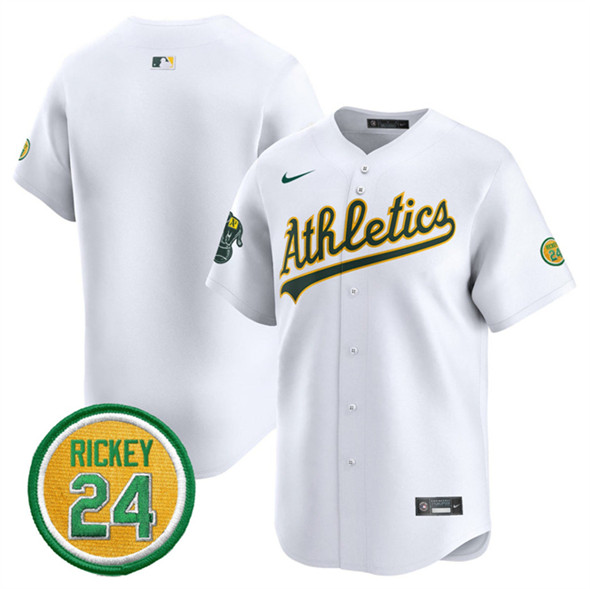 Oakland Athletics Blank White 2024 Home Limited With Rickey Henderson Patch Stitched Jersey - Zenithce