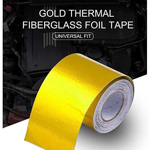 Sporacingrts 2 Gold Adhesive Backed Heat Barrier Tape Heat Shield Reflective Tape Wrap Roll,compatible with Car Intake Pipe - Zenithce