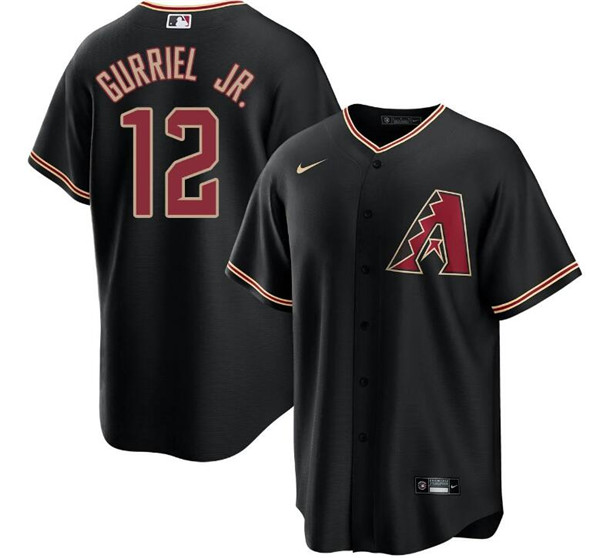 Arizona Diamondbacks #12 Lourdes Gurriel Jr. Black Cool Base Stitched Jersey - Zenithce