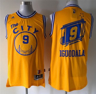 Golden State Warriors #9 Andre Iguodala Revolution 30 Swingman 2015-16 Retro Yellow Jersey - Zenithce