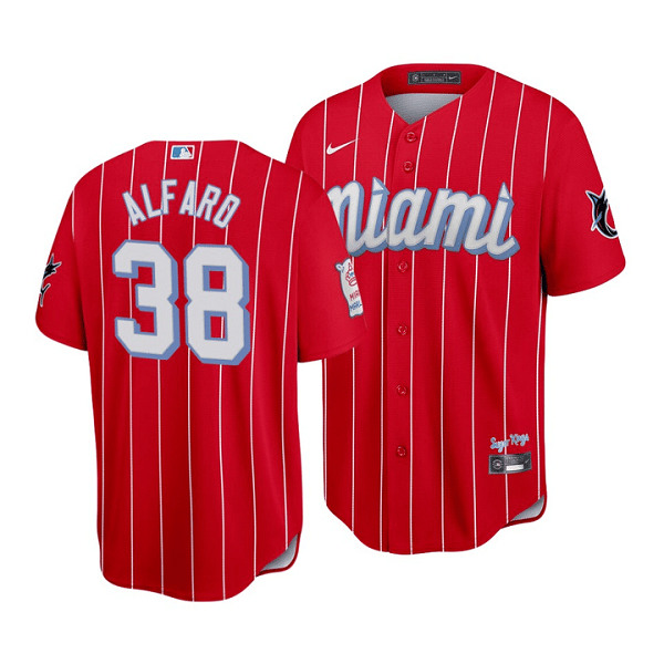 Miami Marlins #38 Jorge Alfaro 2021 Red City Connect Cool Base Stitched Jersey - Zenithce