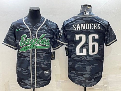 Philadelphia Eagles #26 Miles Sanders Gray Camo With Patch Cool Base Stitched Jersey - Zenithce