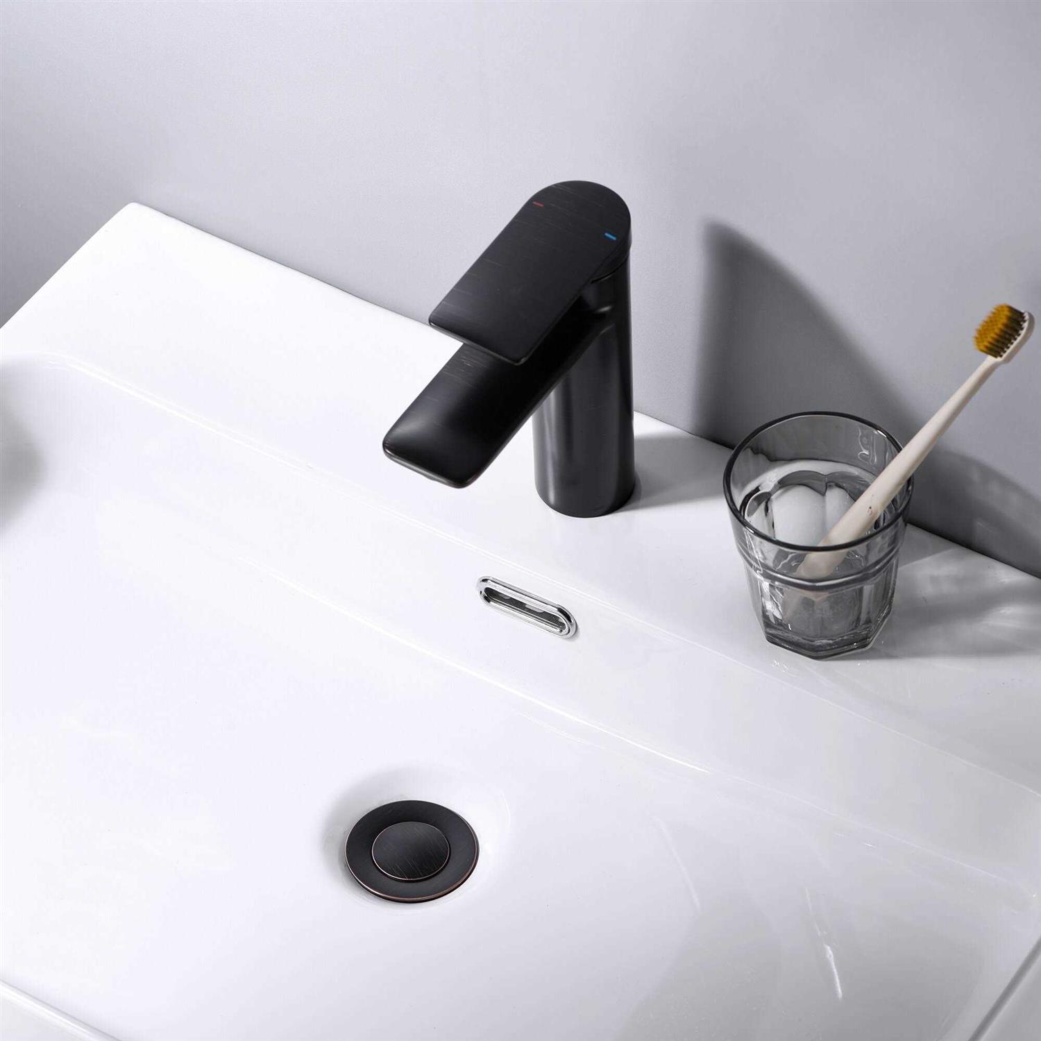 Luxier Ds04-t Bathroom Sink Push Pop-Up Drain Stopper with Overflow - Zenithce
