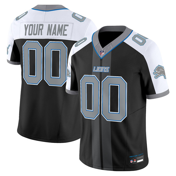 Detroit Lions Customized Black Alternate 2025 F.U.S.E. 'Motor City Racing Edition' Vapor Limited Stitched Jersey - Zenithce