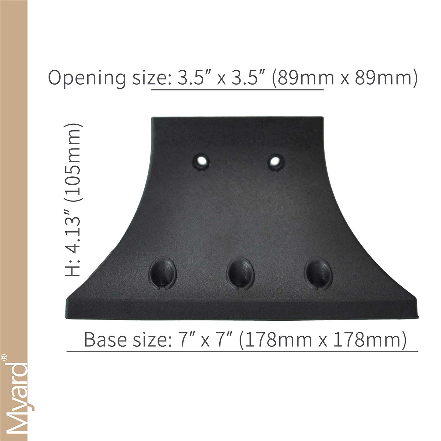Myard Pnp114040 4×4 Inches Post Base Cover Skirt Flange with Screws for Deck Porch Handrail Railing Support Trim Anchor - Zenithce