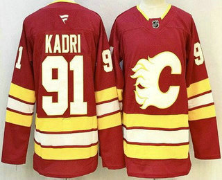 Calgary Flames #91 Nazem Kadri Red Authentic Jersey - Zenithce