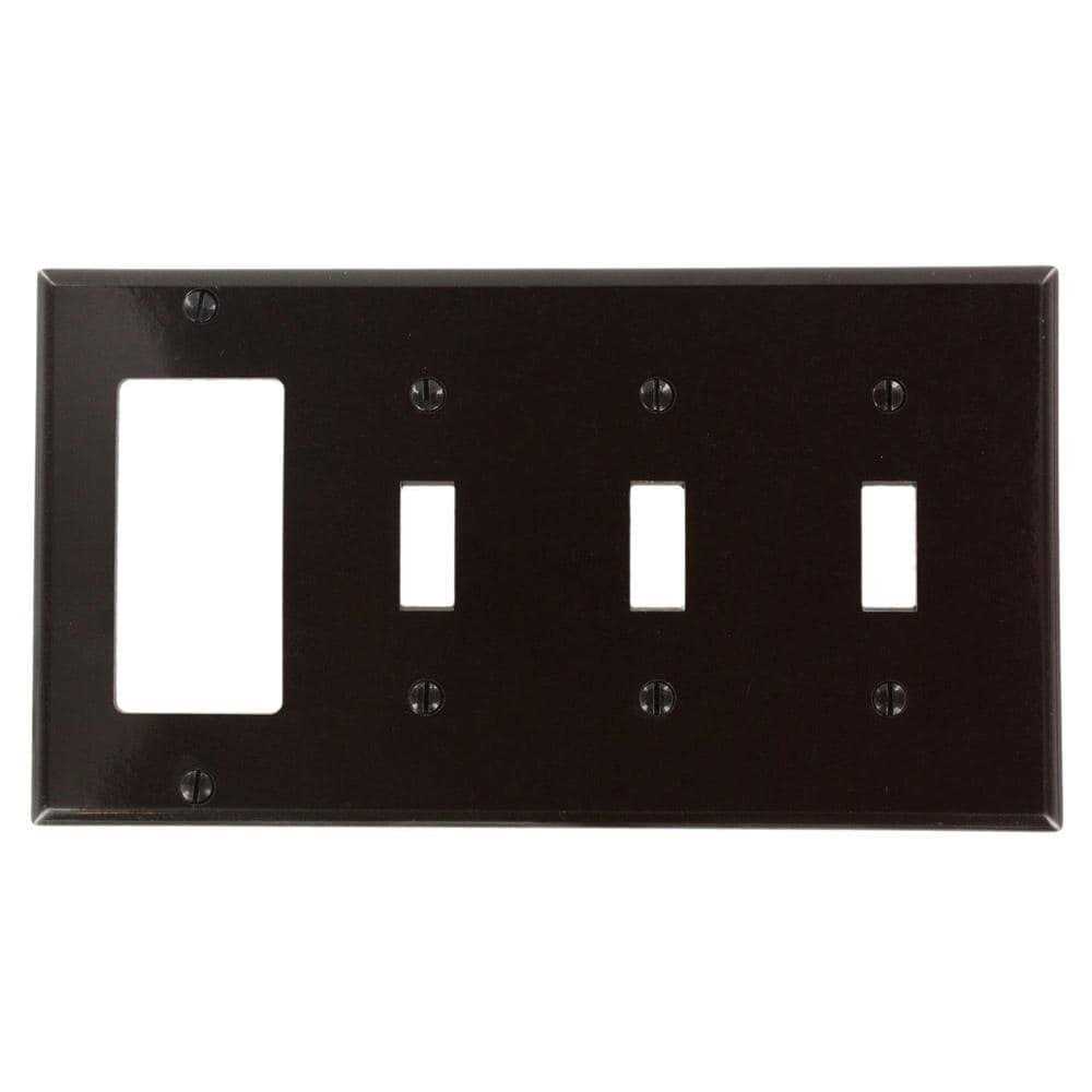 Leviton 4-Gang 3-Toggle 1-Decora Wallplate P326-W - Zenithce