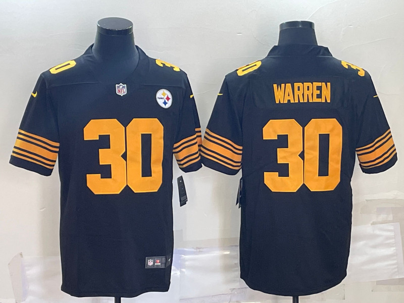 Pittsburgh Steelers #30 Jaylen Warren Black Color Rush Stitched Jersey - Zenithce