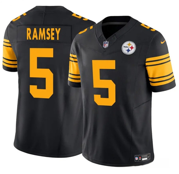 Pittsburgh Steelers #5 Jalen Ramsey Black 2025 F.U.S.E. Color Rush Vapor Limited Football Stitched Jersey - Zenithce