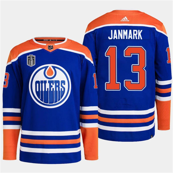 Edmonton Oilers #13 Mattias Janmark Royal 2024 Stanley Cup Final Patch Stitched Jersey - Zenithce