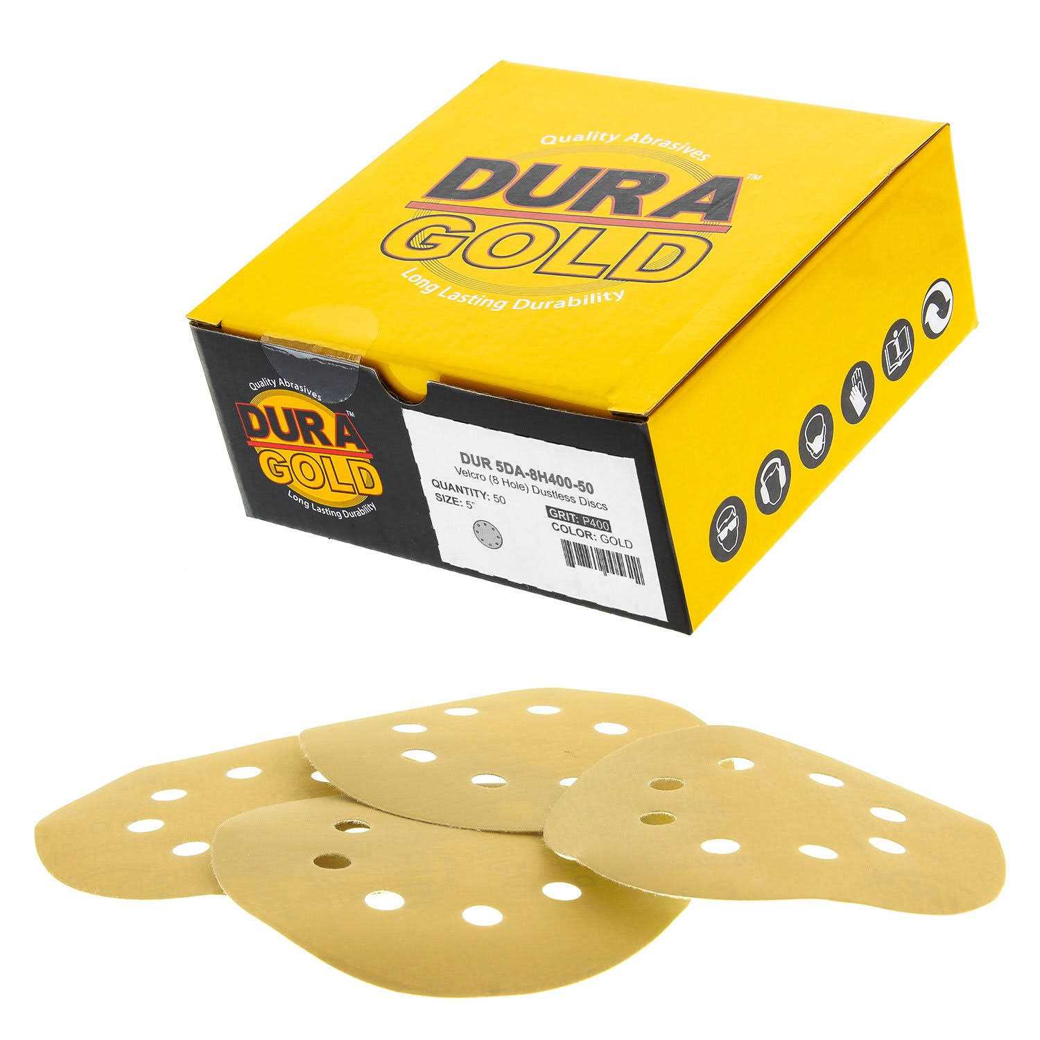 Dura-gold Premium Grit Gold Sanding Discs Hook Loop for DA - Zenithce
