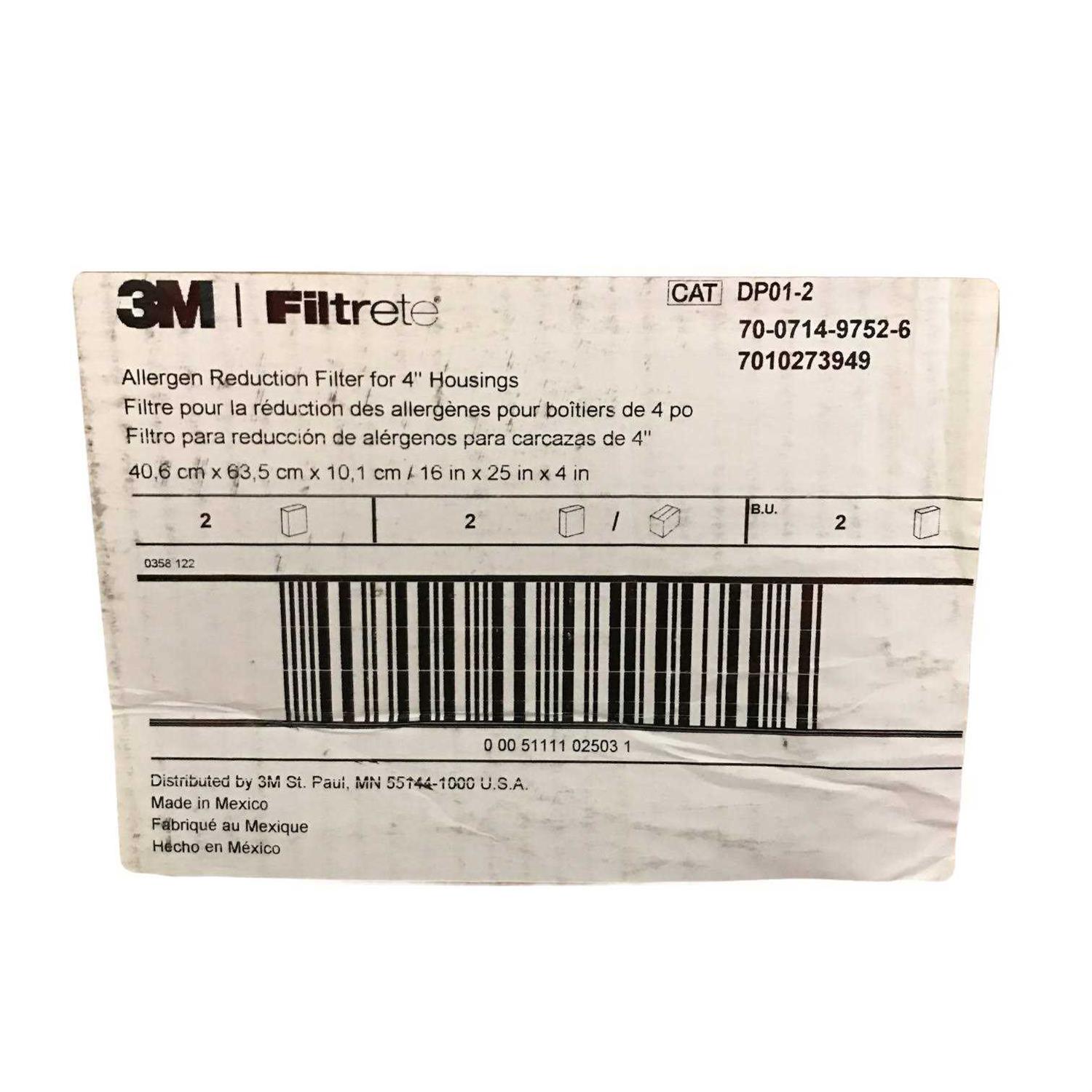 Filtrete Allergen Reduction Filter for 4 Housings - Zenithce