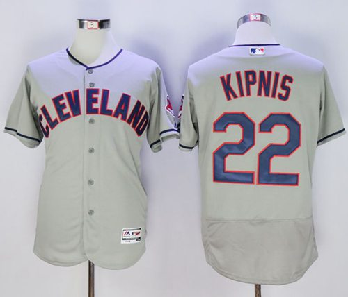 Indians #22 Jason Kipnis Grey Flexbase Authentic Collection Stitched Jersey - Zenithce