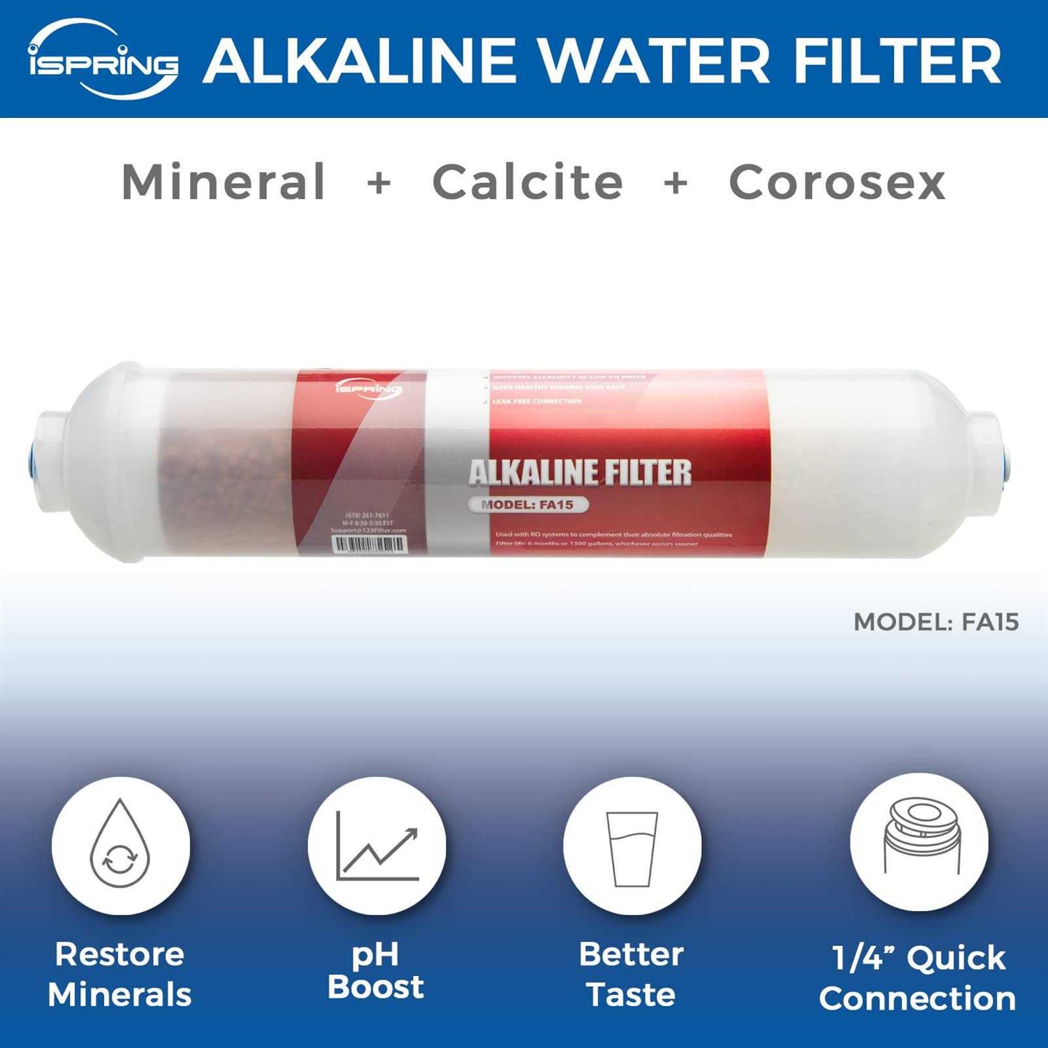 iSpring F9K 1-Year Reverse Osmosis Water Filter Replacement Cartridge Pack Set for 6-Stage Alkaline Mineral RO Filtration Systems - Zenithce