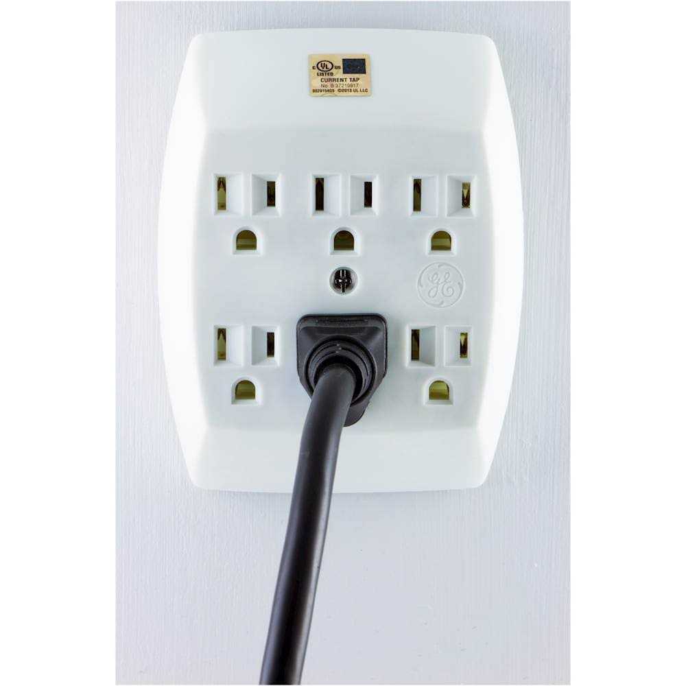 GE 56575 6-Outlet Grounded Wall Tap with Transformer/Resettable Circuit - Zenithce