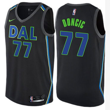 Dallas Mavericks #77 Luka Doncic Black Swingman City Edition Jersey - Zenithce