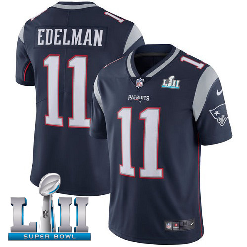 New England Patriots # 11 Julian Edelman Black Super Bowl LII Bound Game Jersey - Zenithce