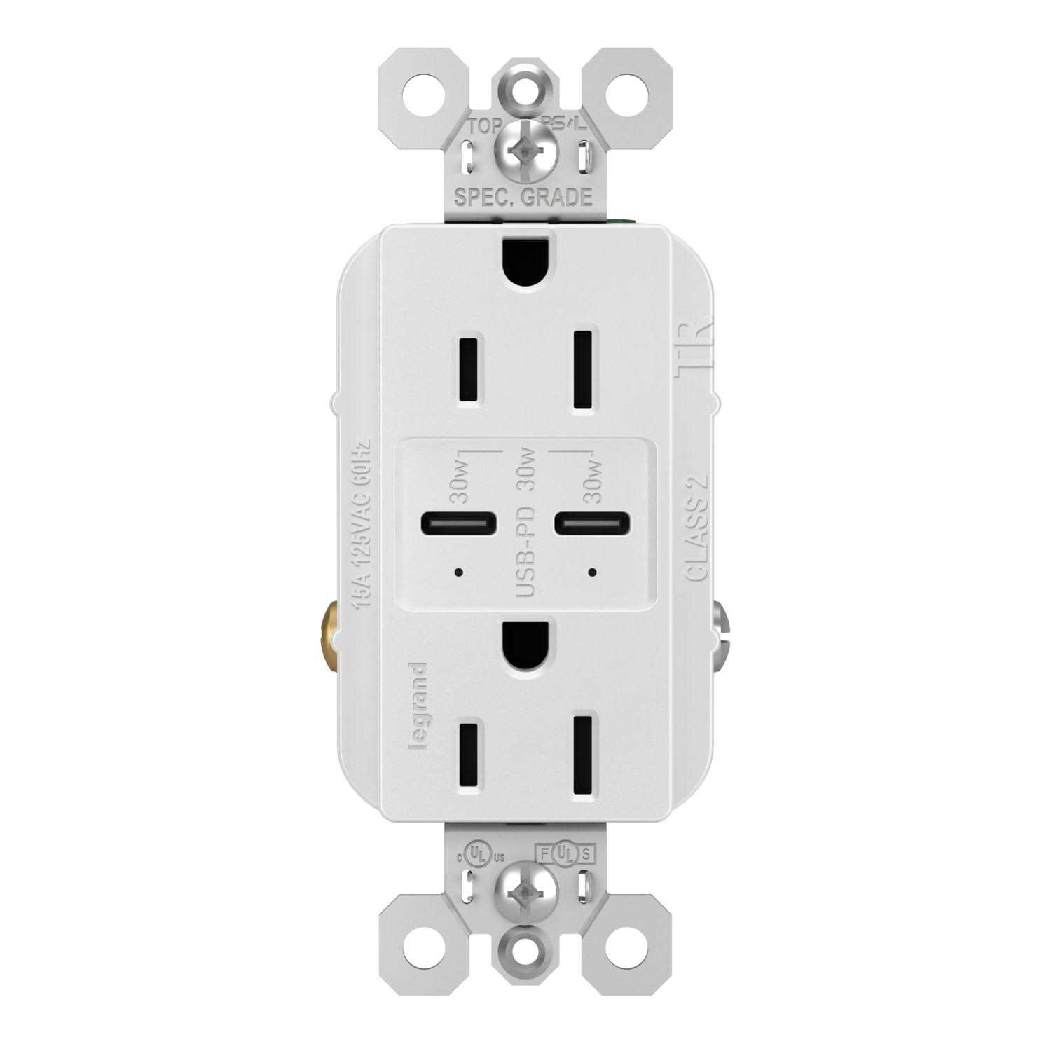 Radiant 15 Amp Ultra-Fast PLUS Power Delivery Type-C USB Outlet Tamper-Resistant R26USBPD - Zenithce