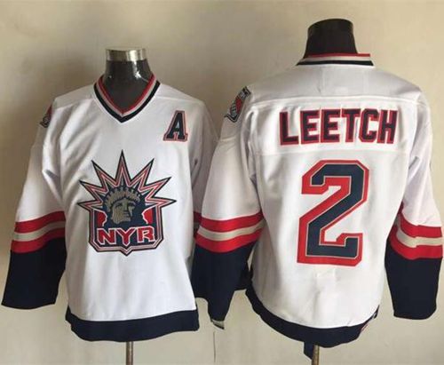 Rangers #2 Brian Leetch White CCM Statue Of Liberty Stitched Jersey - Zenithce