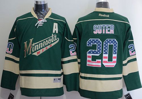 Wild #20 Ryan Suter Green USA Flag Fashion Stitched Jersey - Zenithce