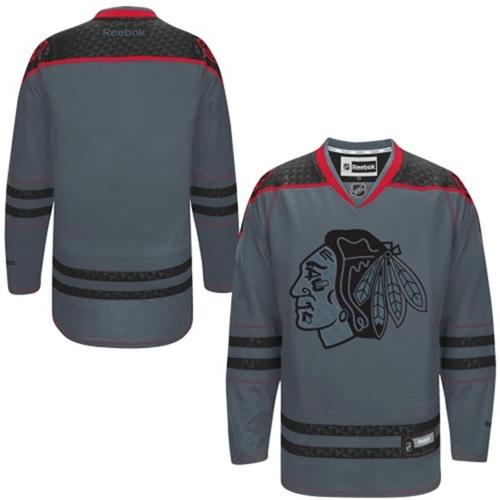Blackhawks Blank Charcoal Cross Check Fashion Stitched Jersey - Zenithce