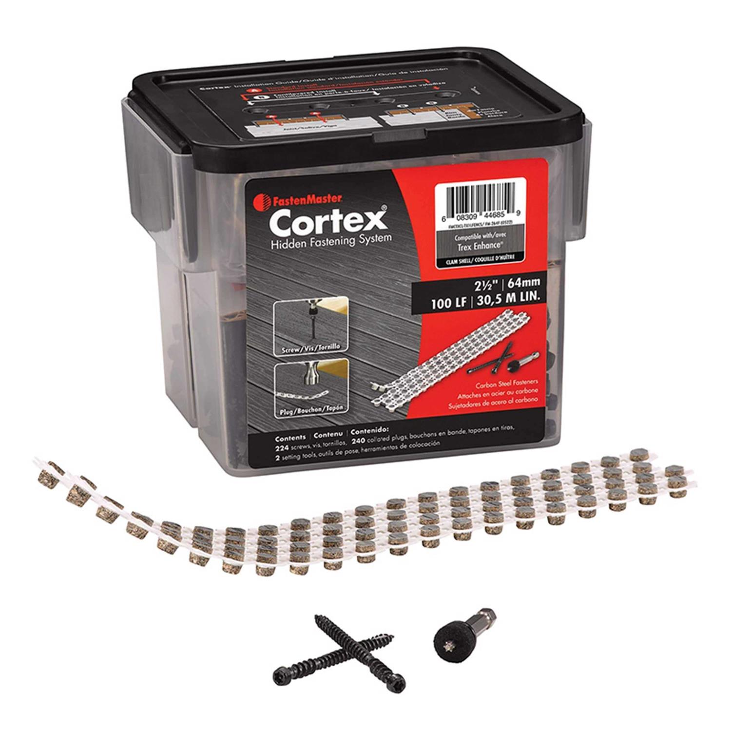 FastenMaster Cortex No. 10 x 2.5 Torx Ttap Button Head Hidden Deck Fastener - Zenithce