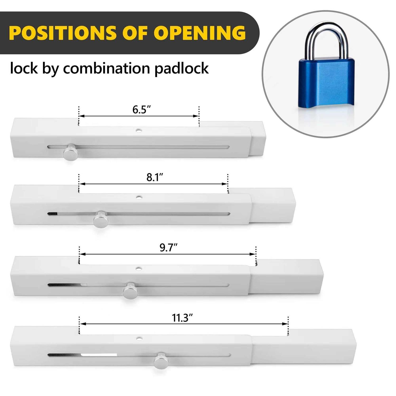 Sihnman Adjustable Door Barricade Brackets-drop Open Bar Holder for Security Door Reinforcement Steel U Bracket for outswing and inswing Doors or - Zenithce