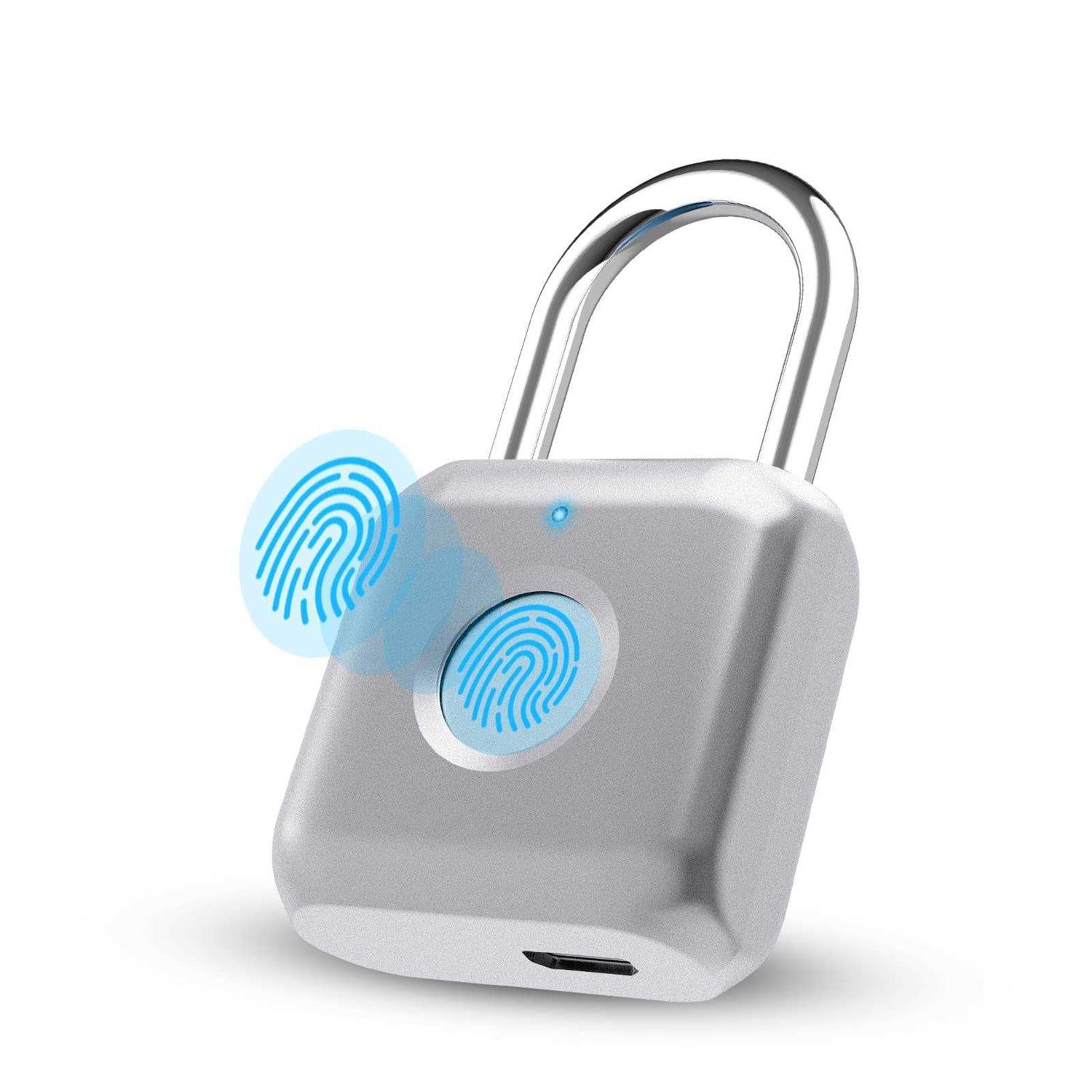 Pothunder Fingerprint Padlock Smart Padlock Locker Lock Biometric Metal Keyless - Zenithce