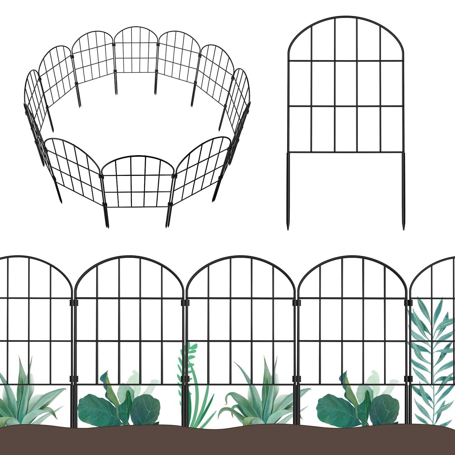 Decorative Garden Fence No Dig Fencing 24in Rustproof Metal Wire Panel Border Animal Barrier,Apply to Dog Fencing Outdoor - Zenithce