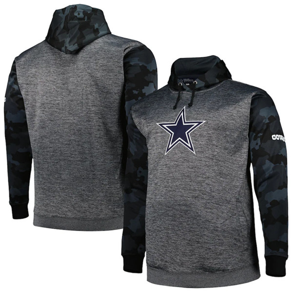 Dallas Cowboys Heather Charcoal Big Tall Camo Pullover Hoodie - Zenithce