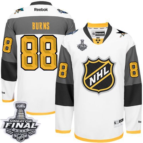 Sharks #88 Brent Burns White 2016 All Star Stanley Cup Final Patch Stitched Jersey - Zenithce