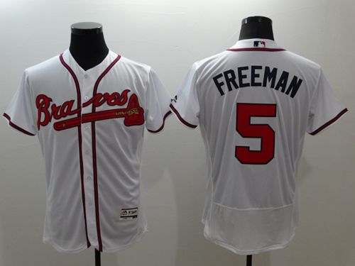 Braves #5 Freddie Freeman White Flexbase Authentic Collection Stitched Jersey - Zenithce