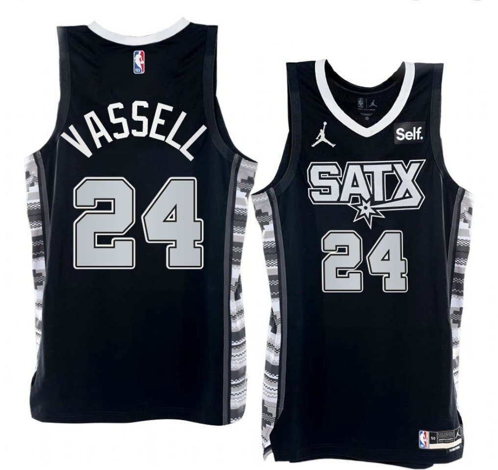 San Antonio Spurs #24 Devin Vassell 2022-23 Black Stitched Jersey - Zenithce