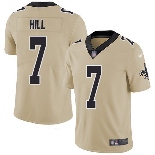 New Orleans Saints #7 Taysom Hill Gold Inverted Legend Stitched Jersey - Zenithce