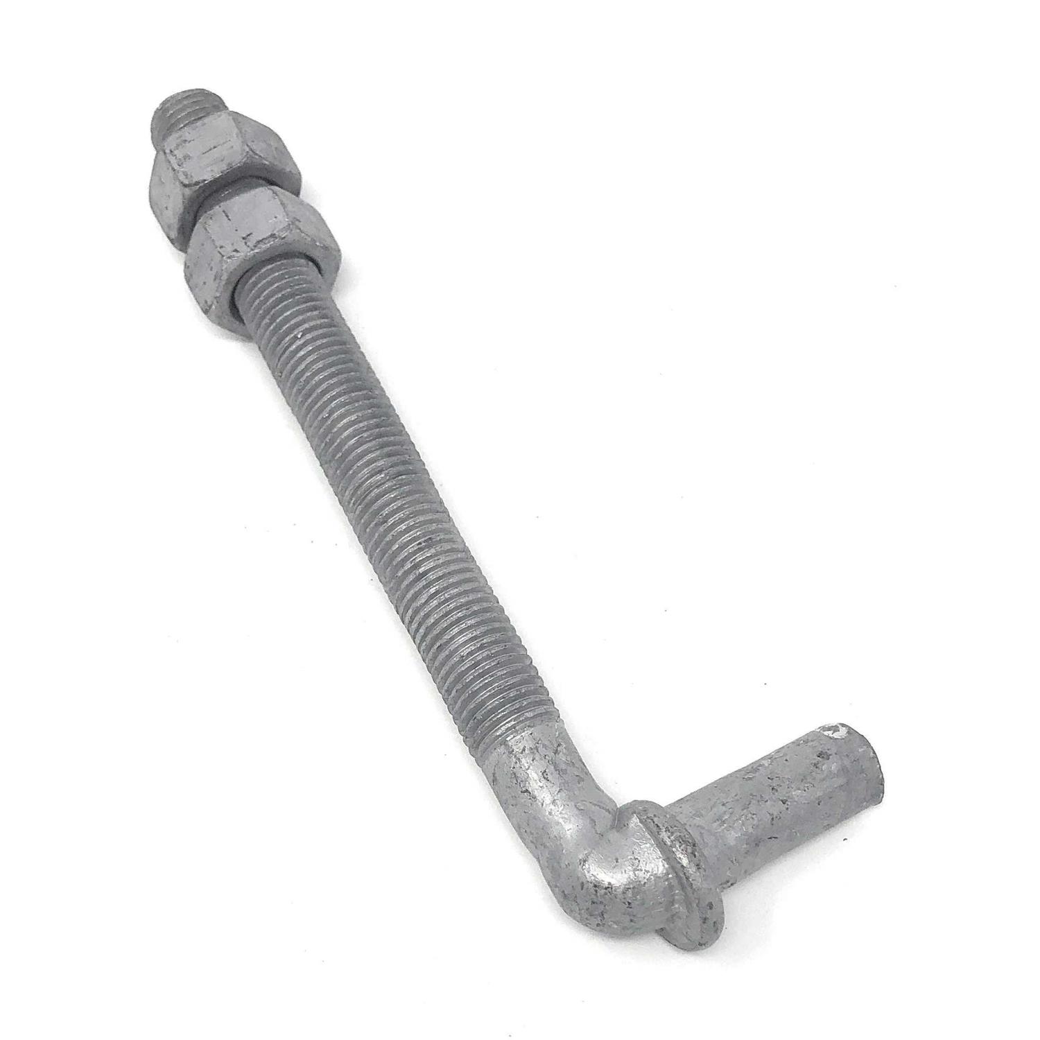 FENCESMART4U J-bolt galvanized with 2 nuts attached 2 pc pack 5/8 x 4-1/2 - Zenithce