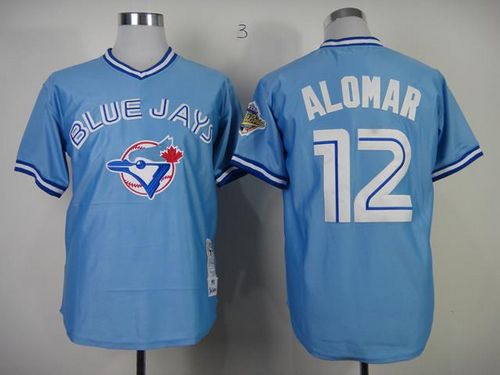 Mitchell And Ness 1993 Blue Jays #12 Roberto Alomar Blue Stitched Throwback Jersey - Zenithce