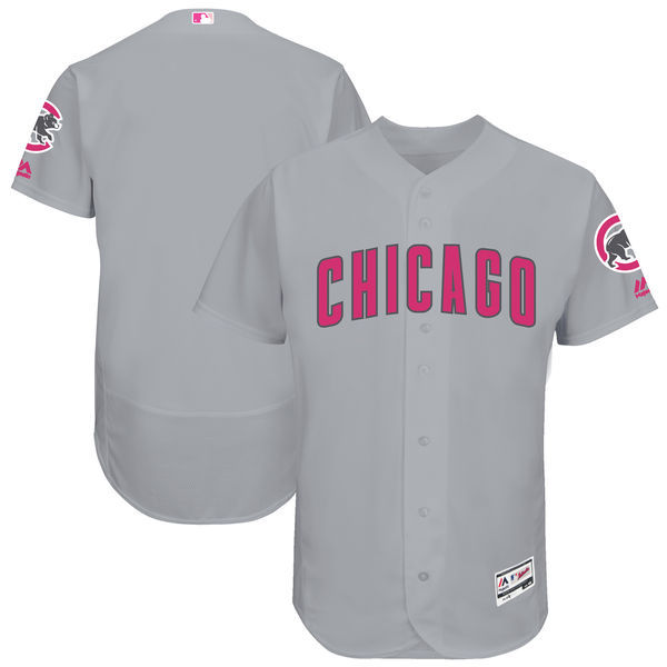Chicago Cubs Majestic Gray Mother's Day Cool Base Team Stitched Jersey - Zenithce