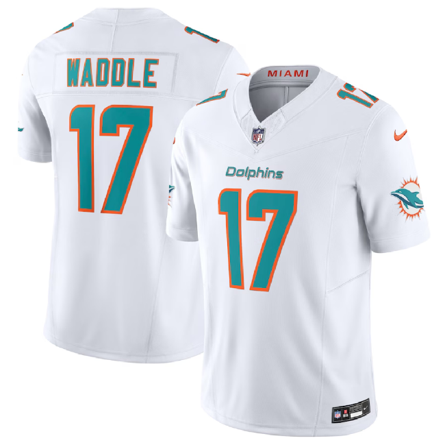 Miami Dolphins #17 Jaylen Waddle White 2023 F.U.S.E Vapor Limited Stitched Jersey - Zenithce