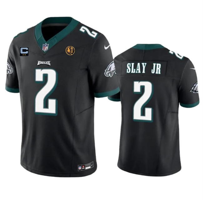 Philadelphia Eagles #2 Darius Slay JR Black 2023 F.U.S.E. With 2-Star C Patch And John Madden Patch Vapor Limited Stitched Jersey - Zenithce