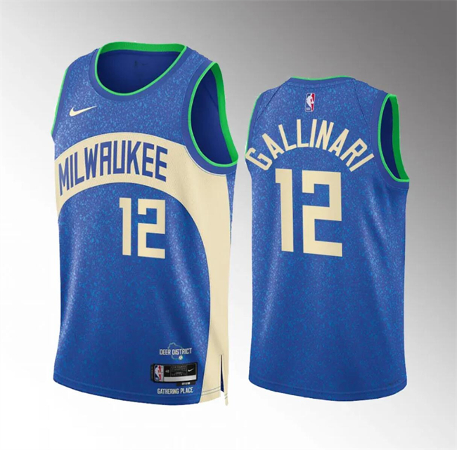Milwaukee Bucks #12 Danilo Gallinari 2023-24 Blue City Edition Stitched Jersey - Zenithce