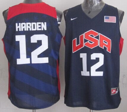 2012 Olympics Team USA #12 James Harden Revolution 30 Swingman Blue Jersey - Zenithce