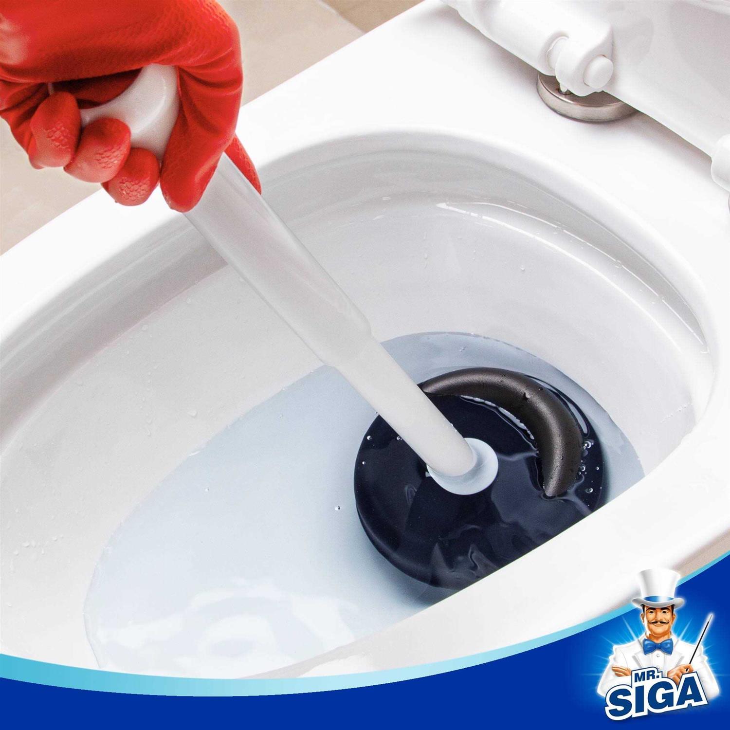 Mr.siga Toilet Plunger with Holder, Heavy Duty Toilet Plunger and Holder Combo for Bathroom Cleaning - Zenithce