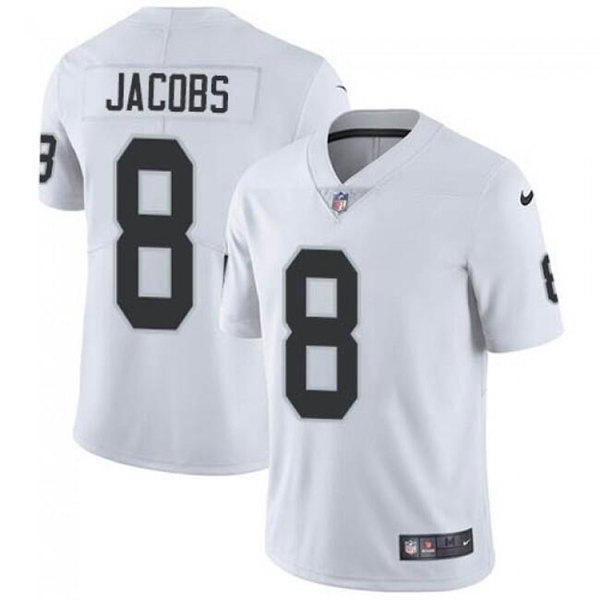 Las Vegas Raiders #8 Josh Jacobs White Vapor Limited Stitched Jersey - Zenithce