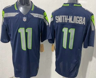 Seattle Seahawks #11 Jaxon Smith Njigba Limited Navy FUSE Vapor Jersey - Zenithce