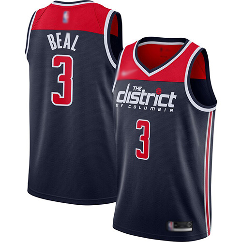Wizards #3 Bradley Beal Navy Blue Swingman Statement Edition 2019-2020 Jersey - Zenithce