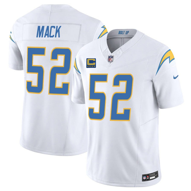 Los Angeles Chargers #52 Khalil Mack White 2025 F.U.S.E With 4-Star C Patch Vapor Limited Stitched Jersey - Zenithce